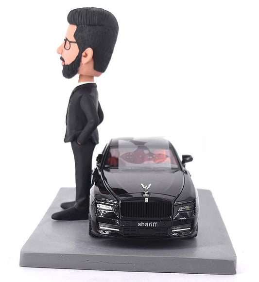 Custom bobblehead CEO with luxury car, personalized bobblehead gift for boss, Fun gift ideas for office coworker/partner, gift for car fans