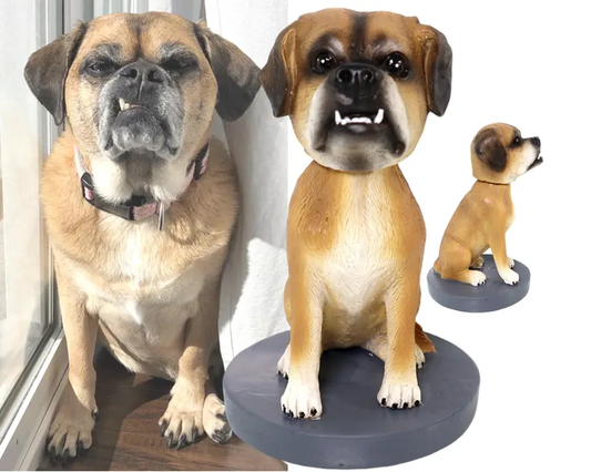 Personalized Dashboard Nodding Dog, Handmade Dog Bobblehead, Custom Dog Miniature, Turn Your Pet into Art, Pet Loss Keepsake