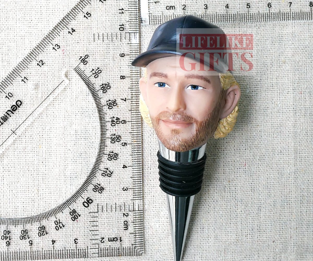 Custom Face Wine Stopper: Personalized bottle stopper, wine accessories
