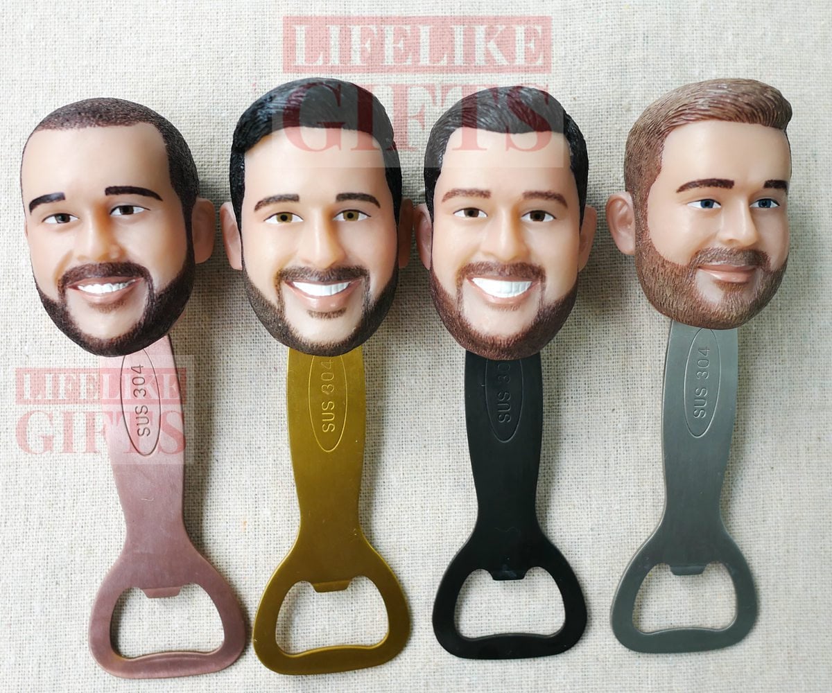 Custom Face Bottle Opener: Personalized Christmas Gift, Handmade Resin Stopper
