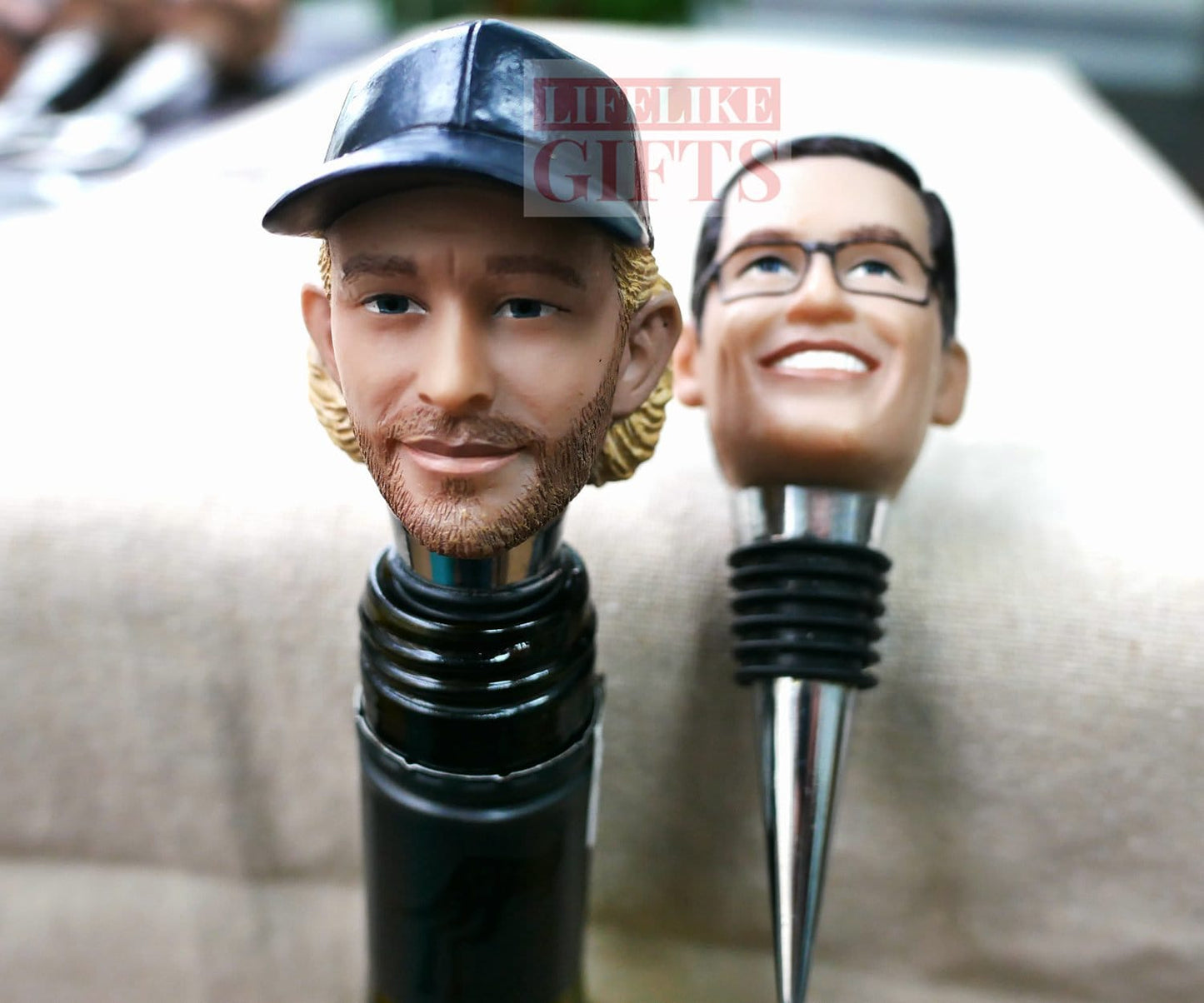 Custom Face Wine Stopper: Personalized bottle stopper, wine accessories
