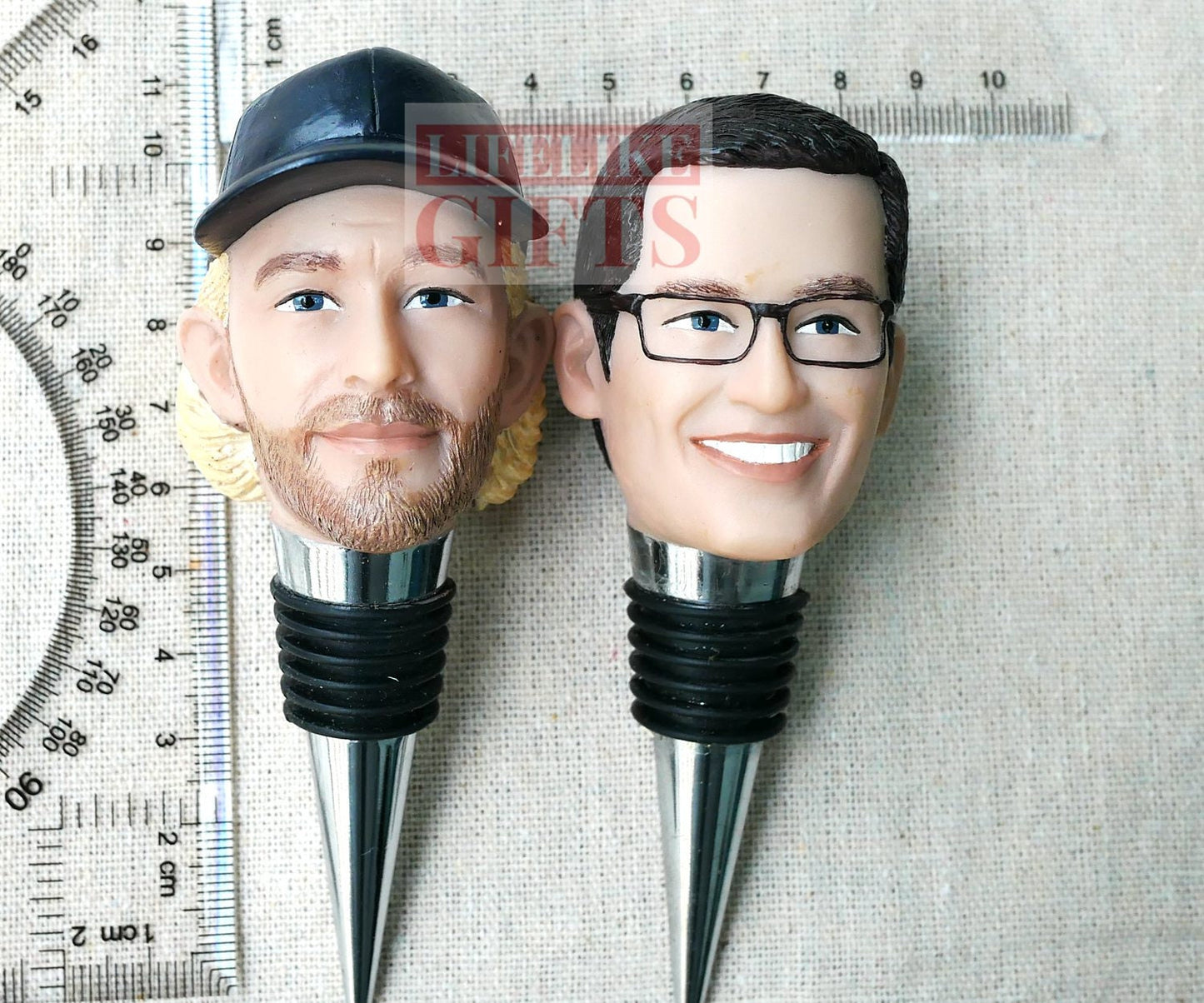 Custom bottle stopper, handmade wine stopper with your face on, personalized birthday gifts, wine lover gifts, valentine's day gifts