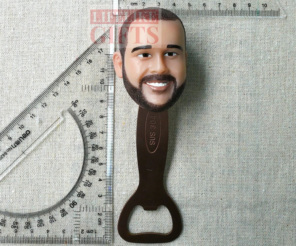 Custom Face Bottle Opener: Personalized Christmas Gift, Handmade Resin Stopper