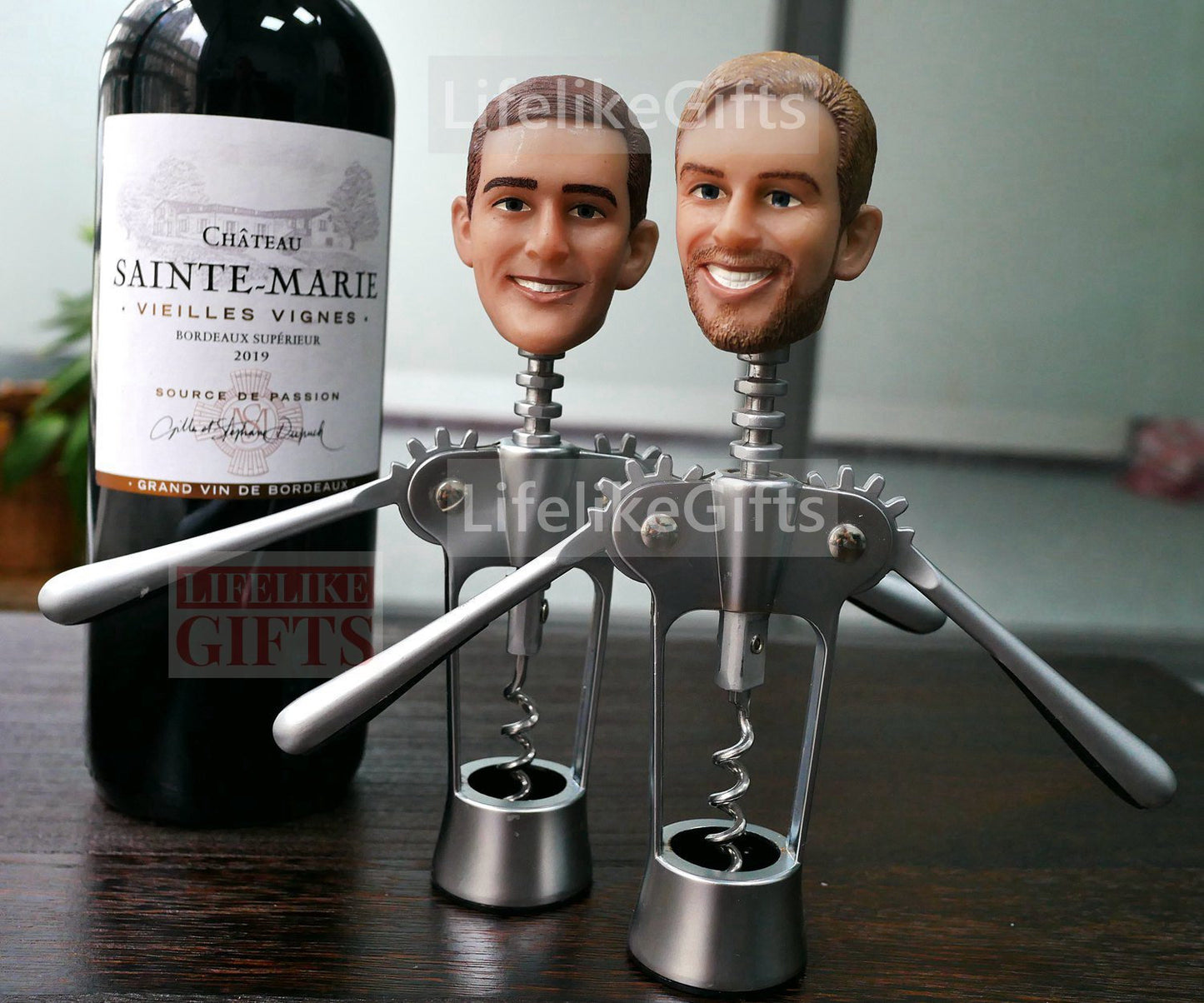 Custom Face Corkscrew: Personalized Wine Lover Gift, surprising gift for Christmas