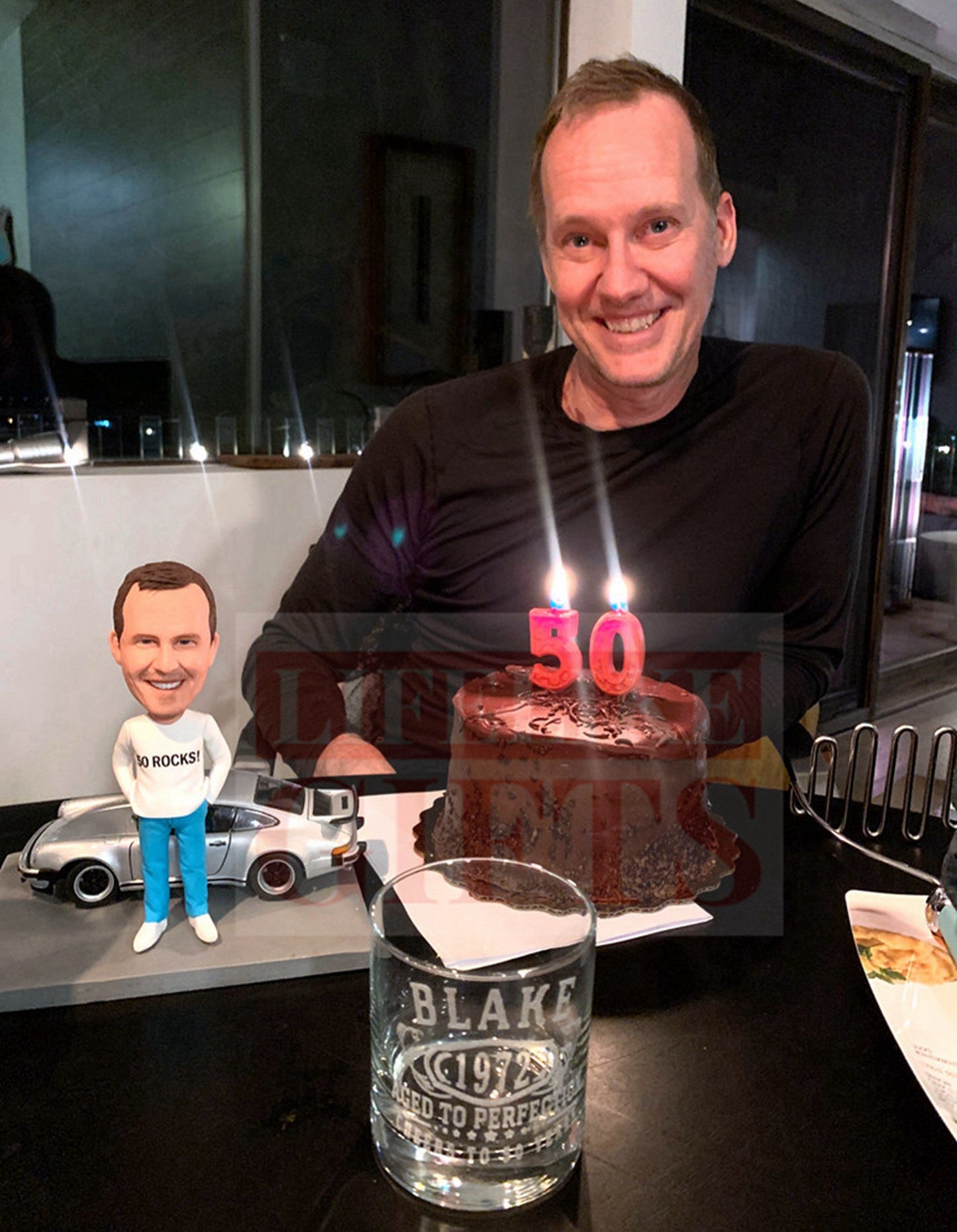 Custom Bobblehead with Sports Car, Personalized Cake Topper, Gift for Car Fans