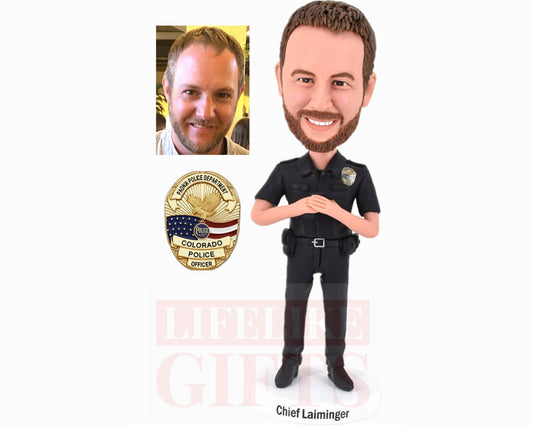 Custom Police Officer Bobblehead, Personalized Retirement Gift