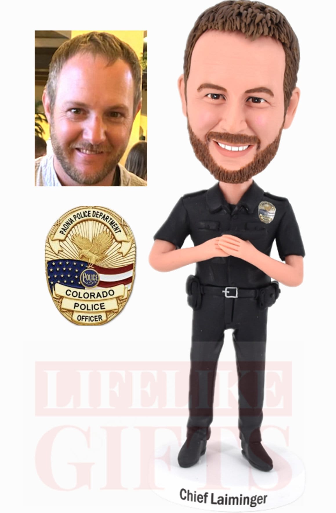 Custom Police Officer Bobblehead, Personalized Retirement Gift