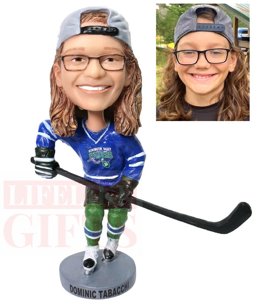 Custom Hockey Player Bobblehead, Personalized Team Gift