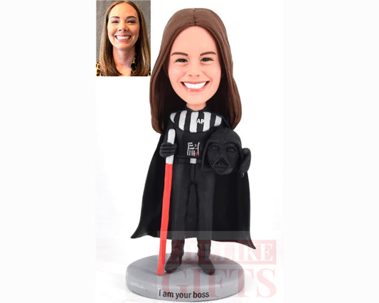 Custom Bobbleheads Dolls holding light sword, Personalized bobbleheads movie charactor holding red beam sword, Funny gifts for birthday