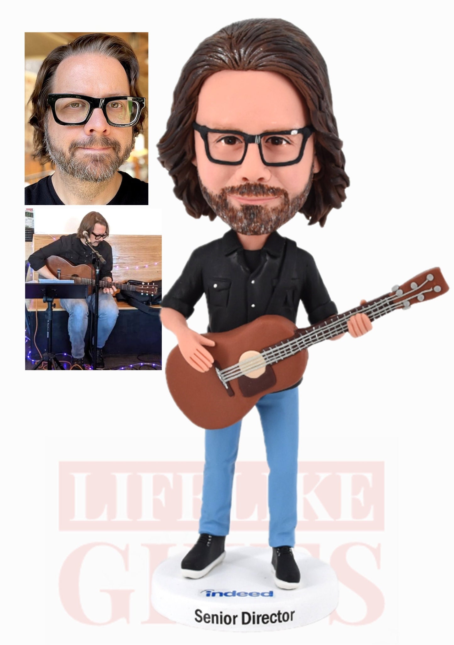 Custom Guitar Player Bobblehead, Personalized Musician Gift