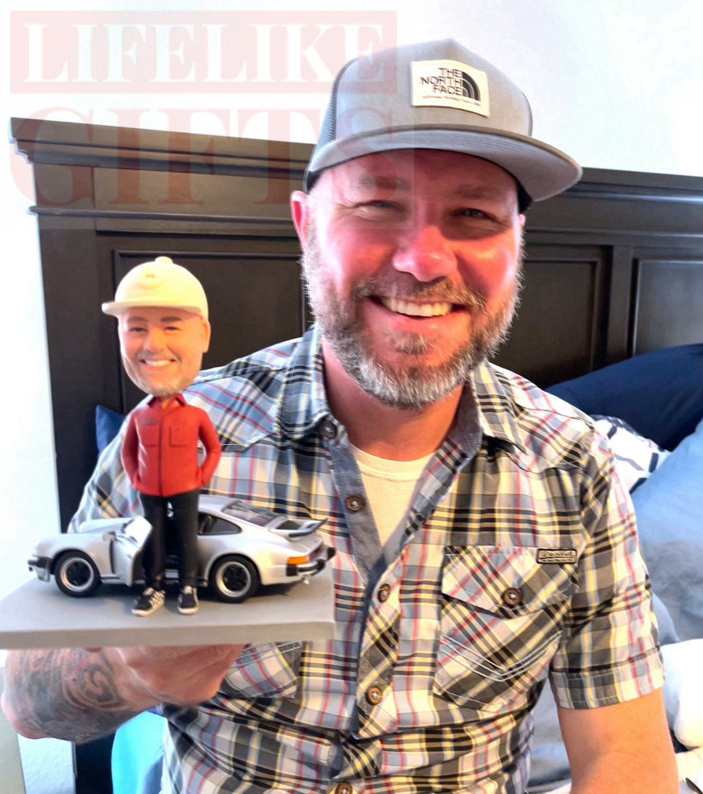 Custom Bobblehead with Sports Car: Handmade Birthday Gift