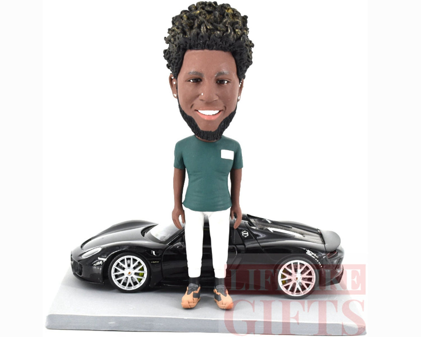 Custom Bobblehead with Sportscar, Personalized birthday Gift