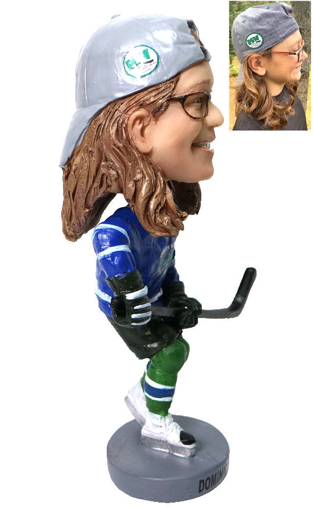 Custom Hockey Player Bobblehead, Personalized Team Gift