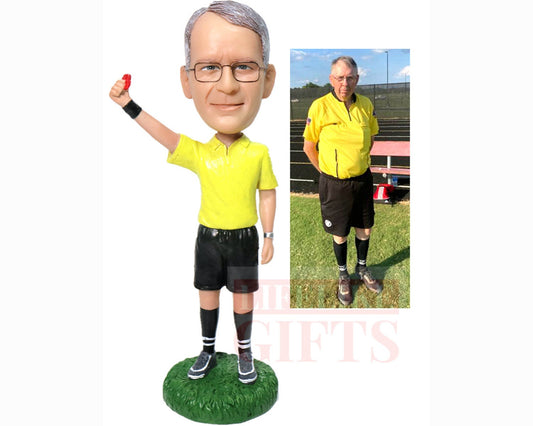 Custom Football Referee Bobblehead: Unique Coach Gift