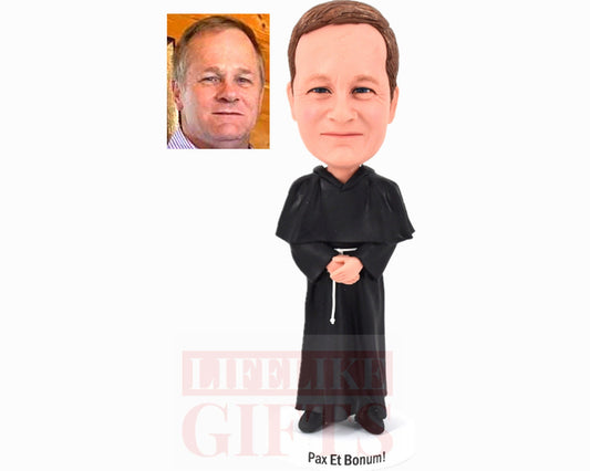 Custom Monk Bobblehead, fully handmade clergy bobbleheads