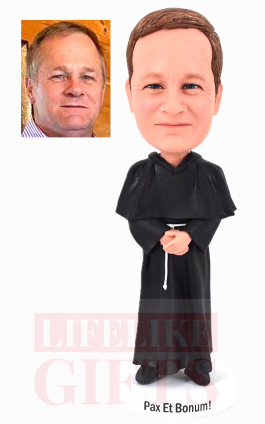 Custom Monk Bobblehead, fully handmade clergy bobbleheads