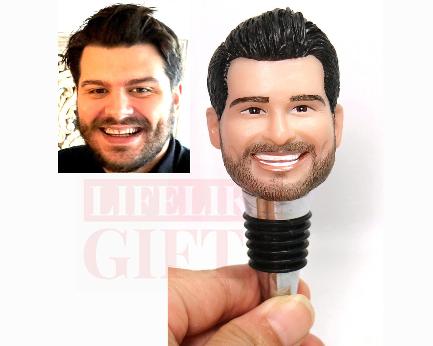 Custom wine stopper bottle stopper with your face on custom gifts for family gifts for boss for husband Romantic gifts for Anniversary