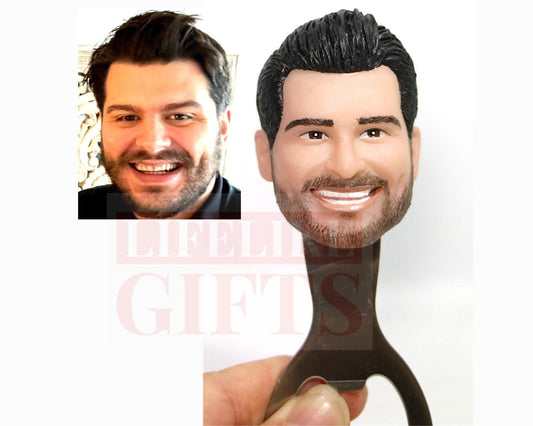 Custom Face Bottle Opener: Personalized Christmas Gift, Handmade Resin Stopper