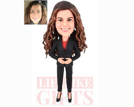 Custom Female Bobblehead: Personalized Gift for office