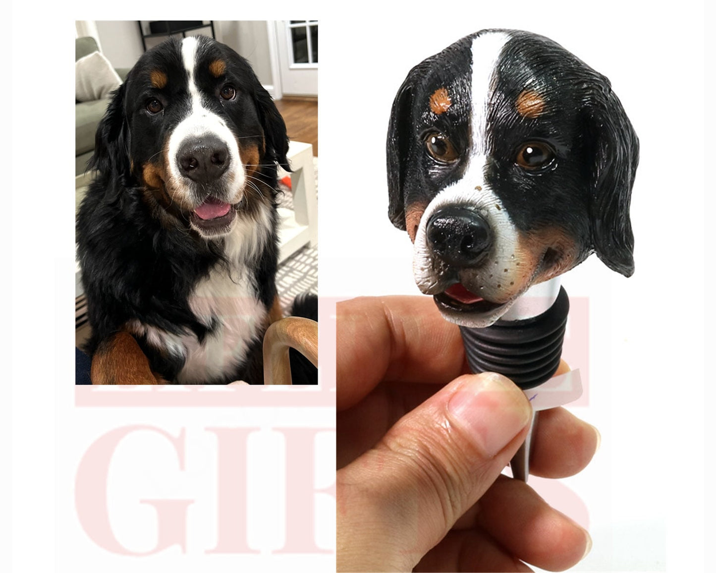 Custom Dog Wine Stopper: Personalized Pet Portrait Gift for all holidays