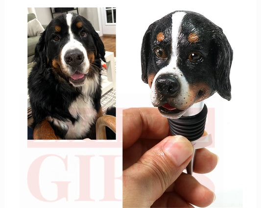 Custom Dog Wine Stopper: Personalized Pet Portrait Gift for all holidays
