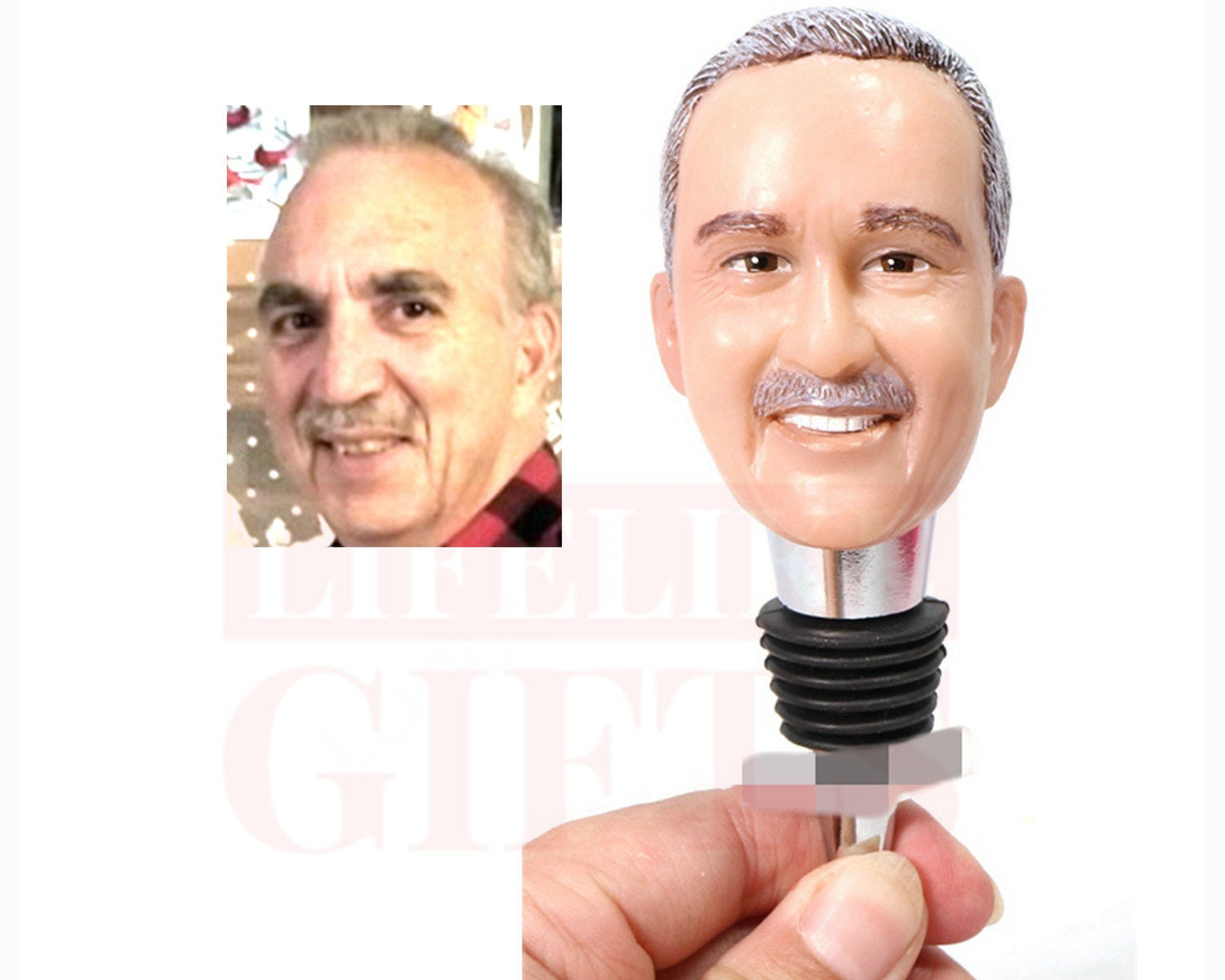 Custom Head Wine Stopper: Personalized Teacher/Graduation Gift