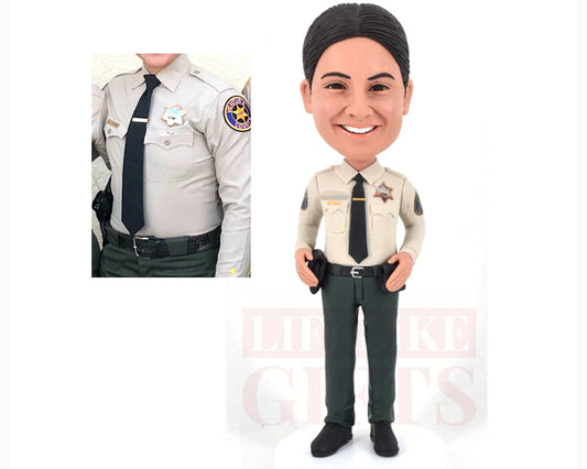 Custom Policewoman Bobblehead, Handmade Retirement Gift for boss