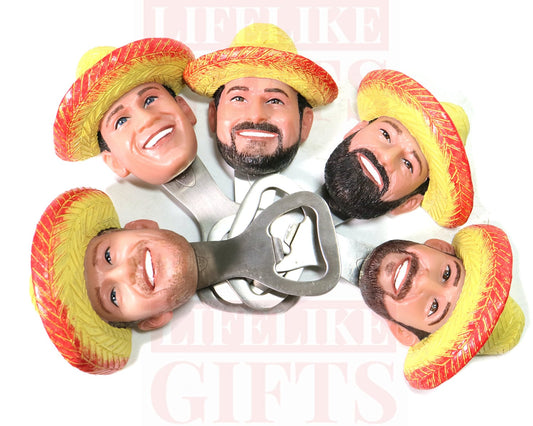 Custom Face Wine Bottle Opener, Personalized Gift for man