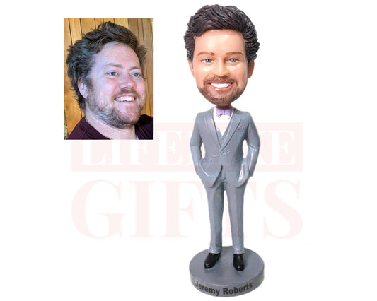 Custom Bobbleheads man in suits any colors allowed office gifts retirement/birthday gifts handmade dolls personalized gifts for husband