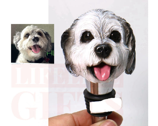 Custom Dog Wine Stopper, Personalized Pet Figurine, Handmade bottle stopper