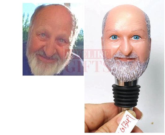 Custom wine stopper bottle stopper with your face on custom gifts for family gifts for boss for grandpa Retirement party gifts