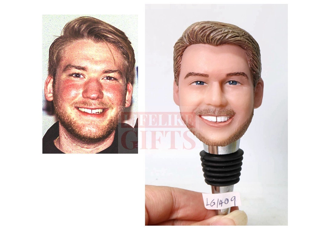 Custom wine stopper bottle stopper with your face on custom gifts for family gifts for boss for husband Romantic gifts for Anniversary
