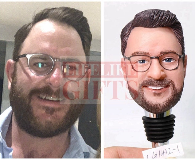 Custom wine stopper bottle stopper with your face on custom gifts for family gifts for boss for husband Romantic gifts for Anniversary