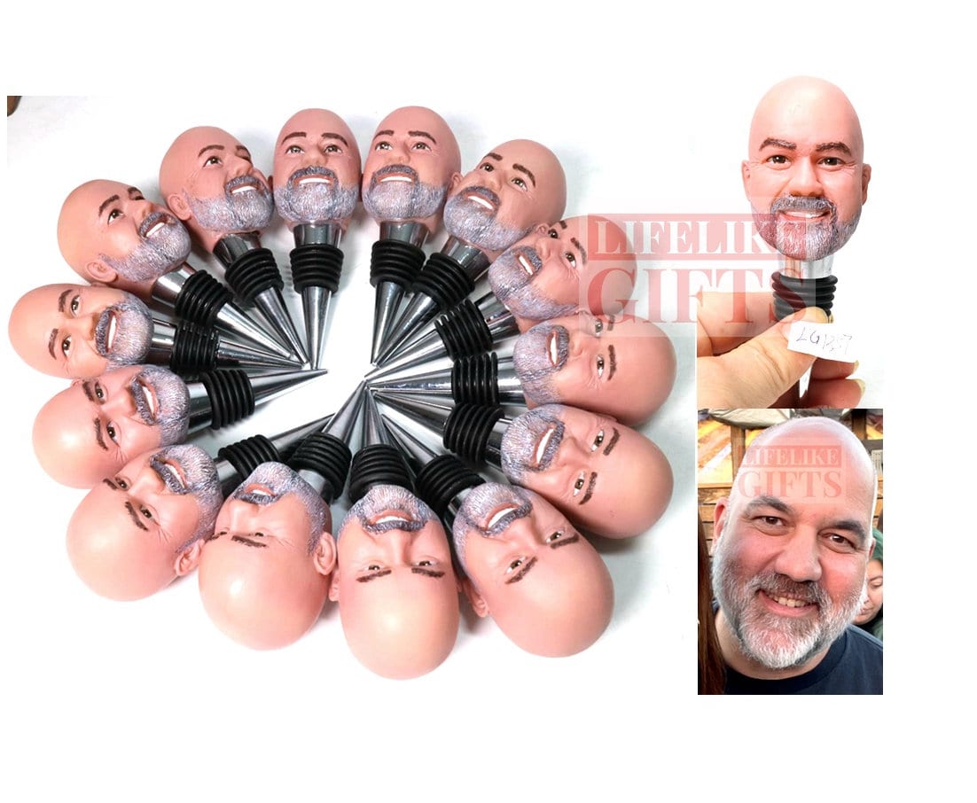 Custom wine stopper bottle stopper with your face on custom gifts for family gifts for boss for husband Romantic gifts for Retirement party