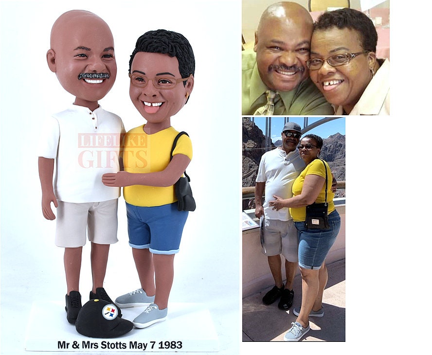 Custom Couple Bobblehead from picture, Handmade Anniversary Gift