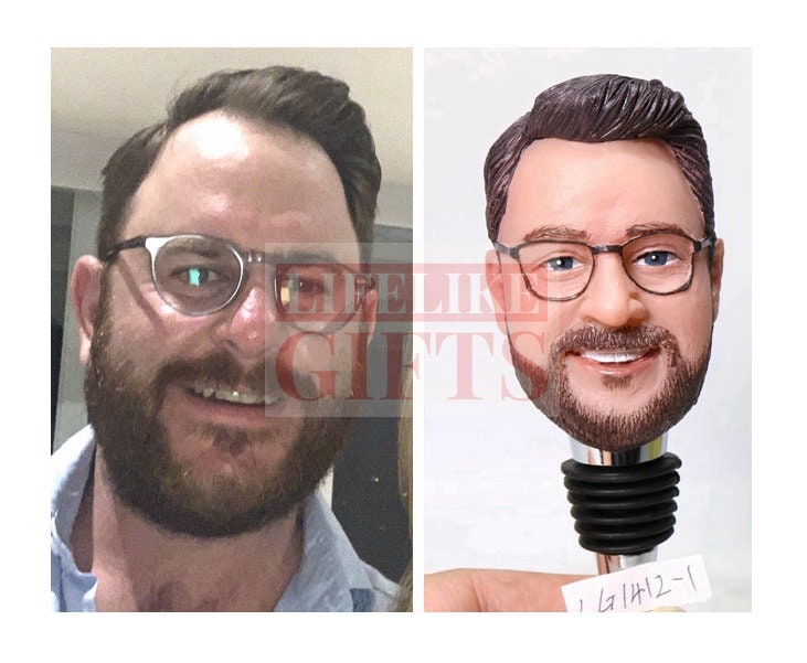 Custom wine stopper bottle stopper with your face on custom gifts for family gifts for boss for husband Romantic gifts for Anniversary
