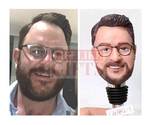 Custom wine stopper bottle stopper with your face on custom gifts for family gifts for boss for husband Romantic gifts for Anniversary
