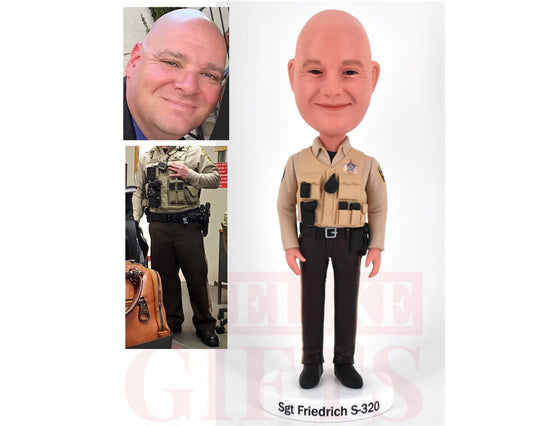 Custom Bobbleheads Policeman, Personalized Police Officer Bobblehead, handmade Sheriff/Prosecutor Bobbleheads, gifts for husband/father/boss