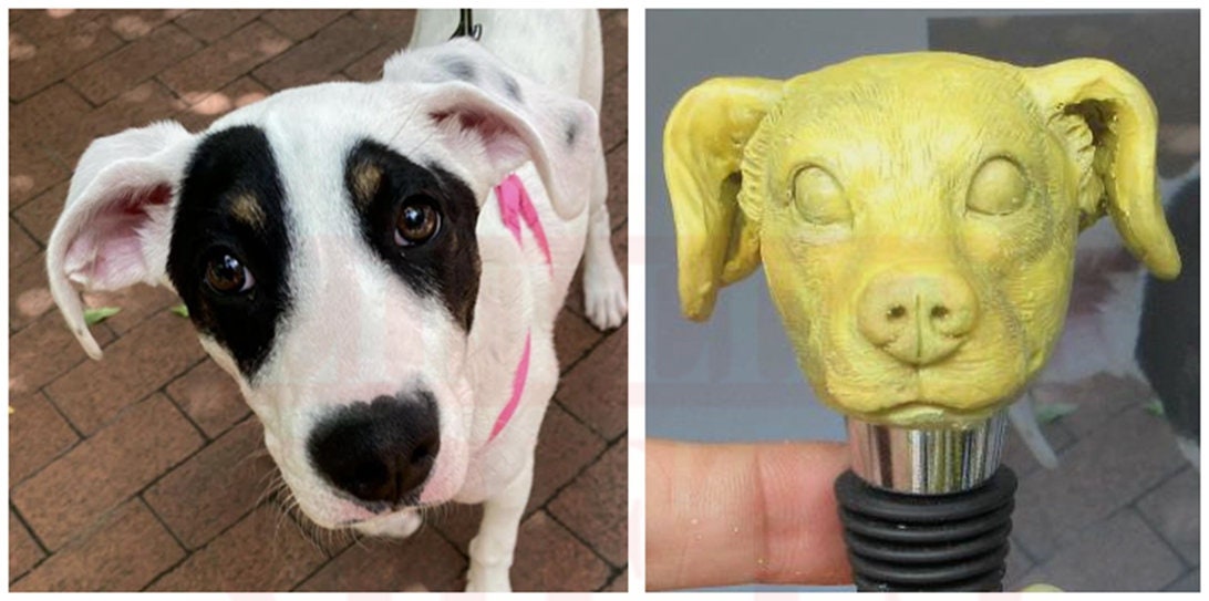 Custom Dog Wine Stopper, Personalized Pet Portrait, Handmade Gift