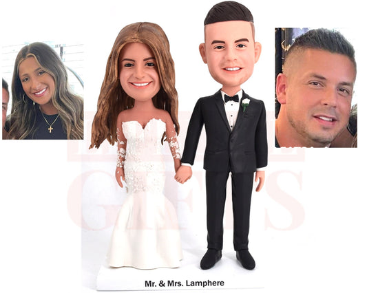Custom wedding cake toppers bobbleheads figurines, personalized cake toppers, wedding gift for bride groom, anniversary gifts for couple