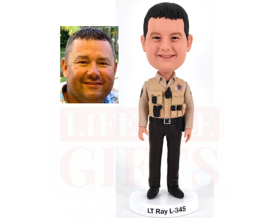 Retirement gifts for a sheriff, Custom Bobbleheads police officer, father's day gifts for police dad, birthday gifts for policeman husband