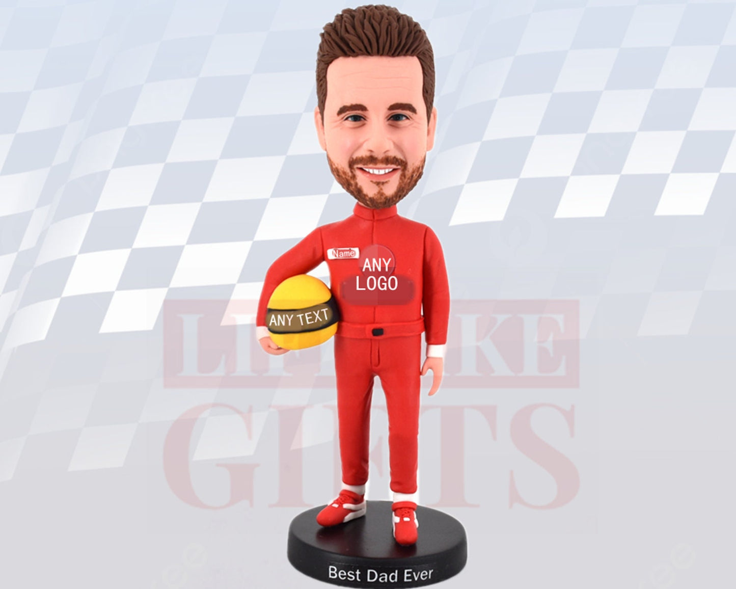 Custom Racer Bobblehead: Personalized F1 Driver Gift