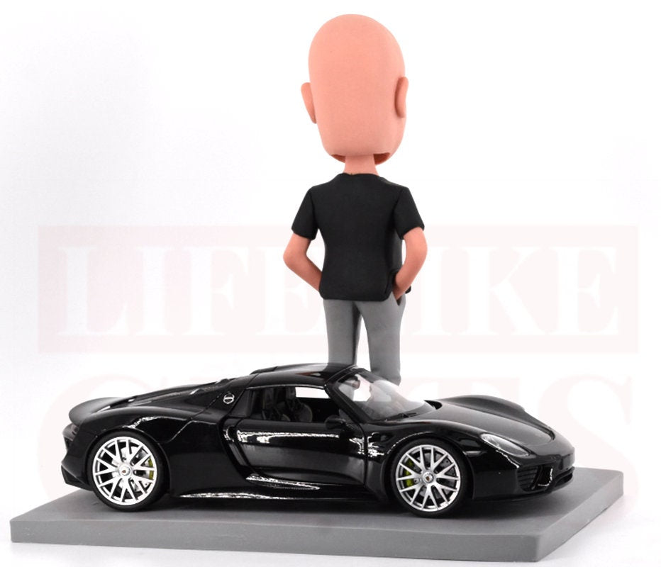 Custom Bobbleheads sports car owner, handmade birthday gift for boss, best gift ideas for whom owns everything