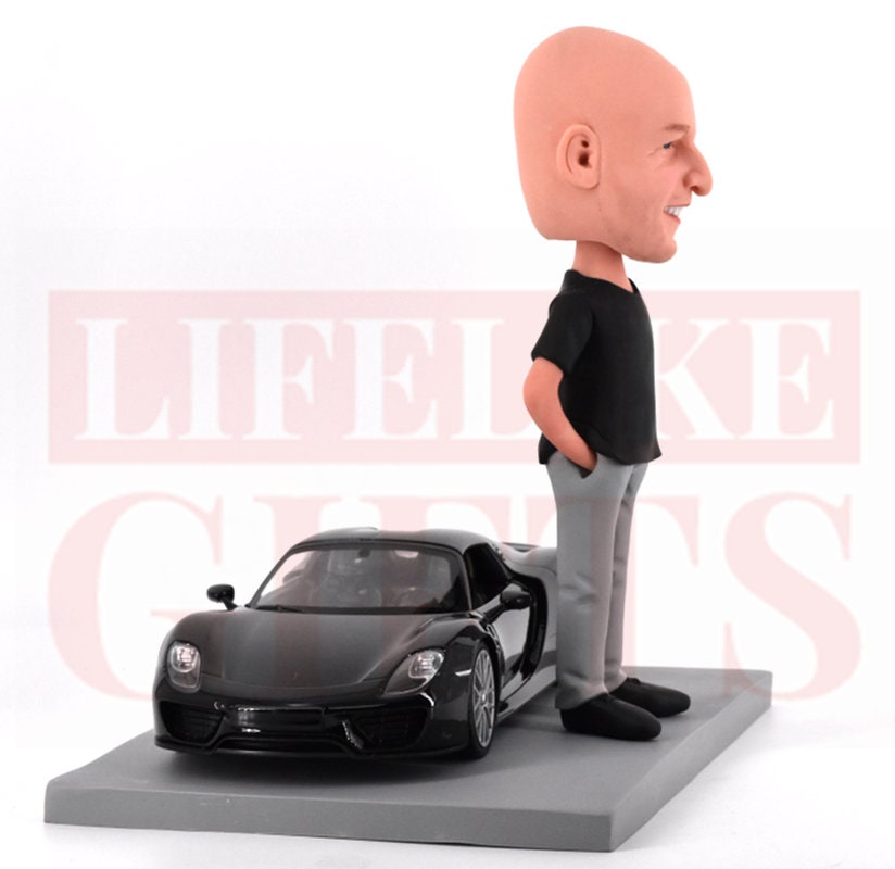 Custom Bobbleheads sports car owner, handmade birthday gift for boss, best gift ideas for whom owns everything