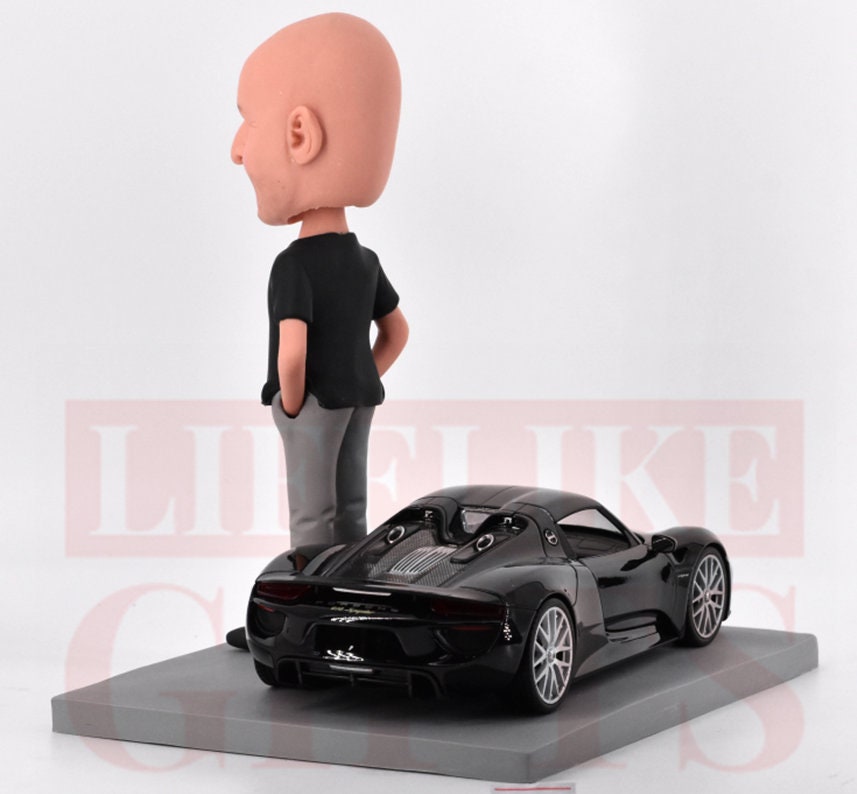 Custom Bobbleheads sports car owner, handmade birthday gift for boss, best gift ideas for whom owns everything