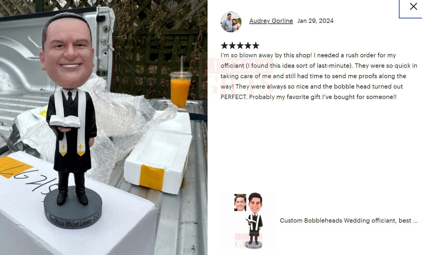 Wedding officiant Custom Bobbleheads holding a bible, best gift for wedding officiant, handmade gifts for wedding officiant, gift for pastor
