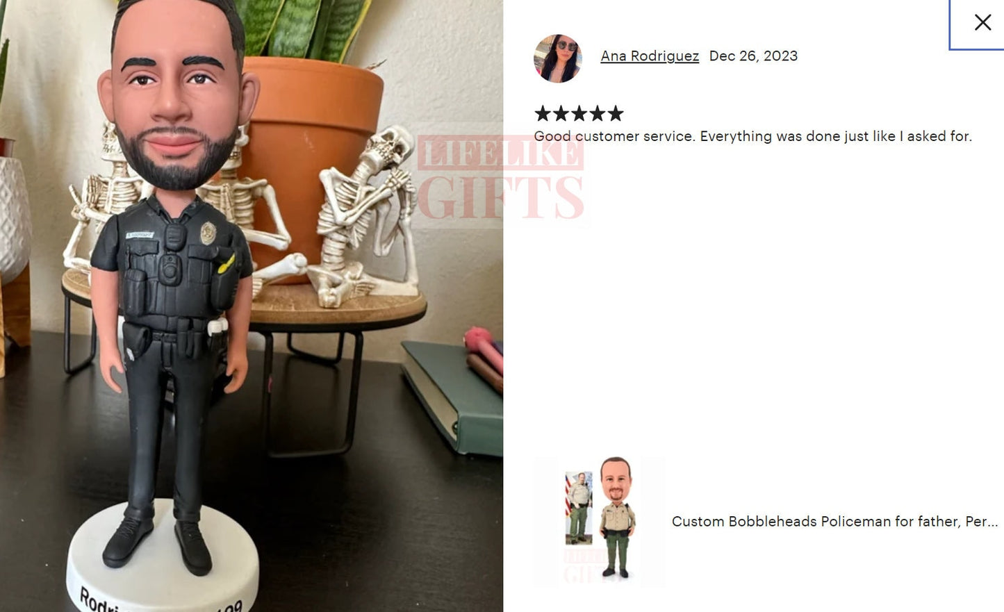 Gift for Policewoman, Custom Bobbleheads gifts female police officer, Birthday gifts for boss, graduate gifts for police officer