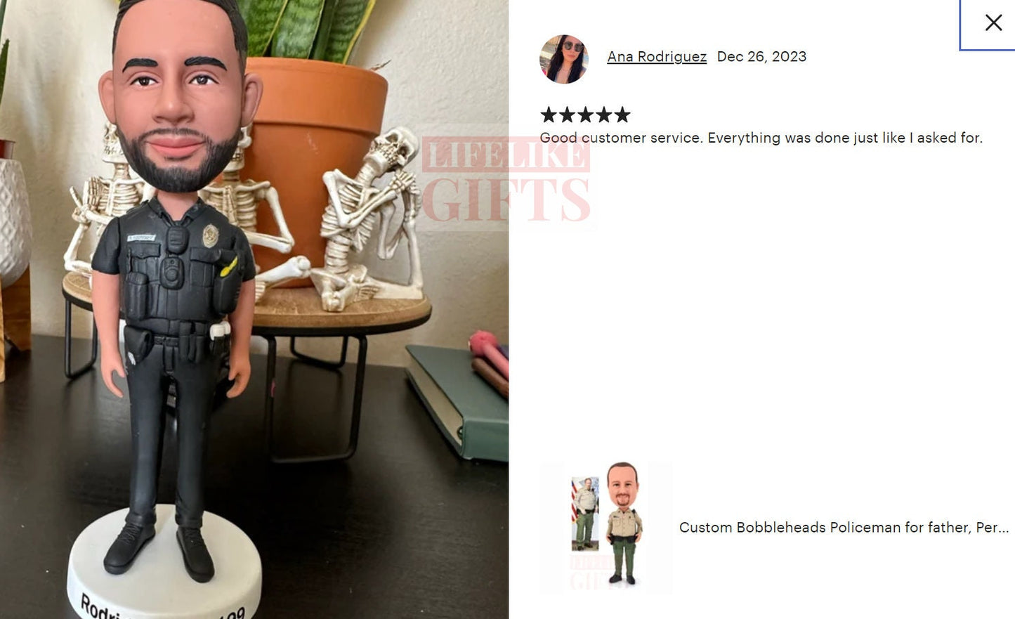 Custom Police Officer Bobblehead: Personalized Retirement Gift