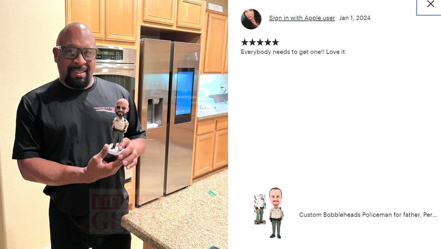 Custom Police Officer Bobblehead: Personalized Retirement Gift