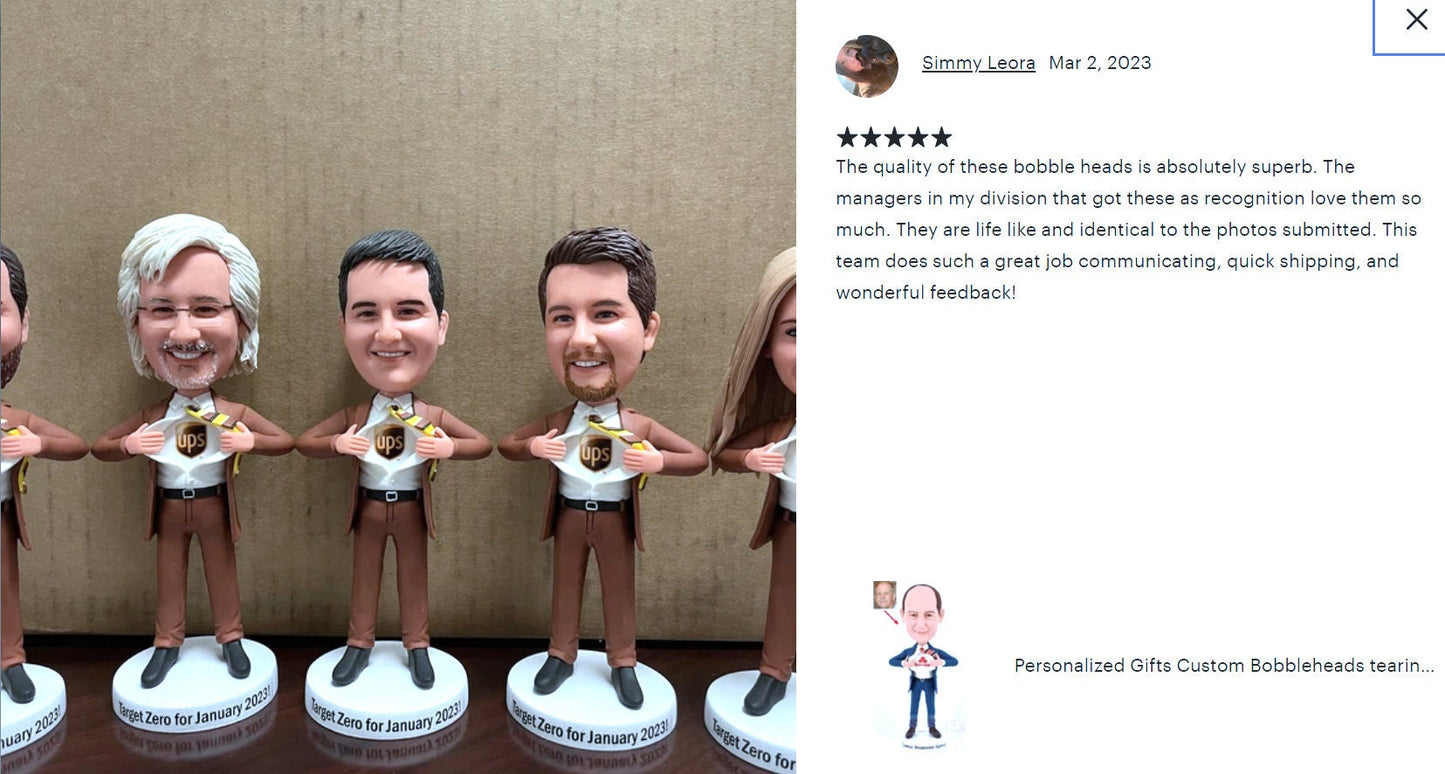 Gift for him custom bobbleheads, fun office gifts, retirement gift for boss, birthday gift for dad, bulk custom bobbleheads, company party